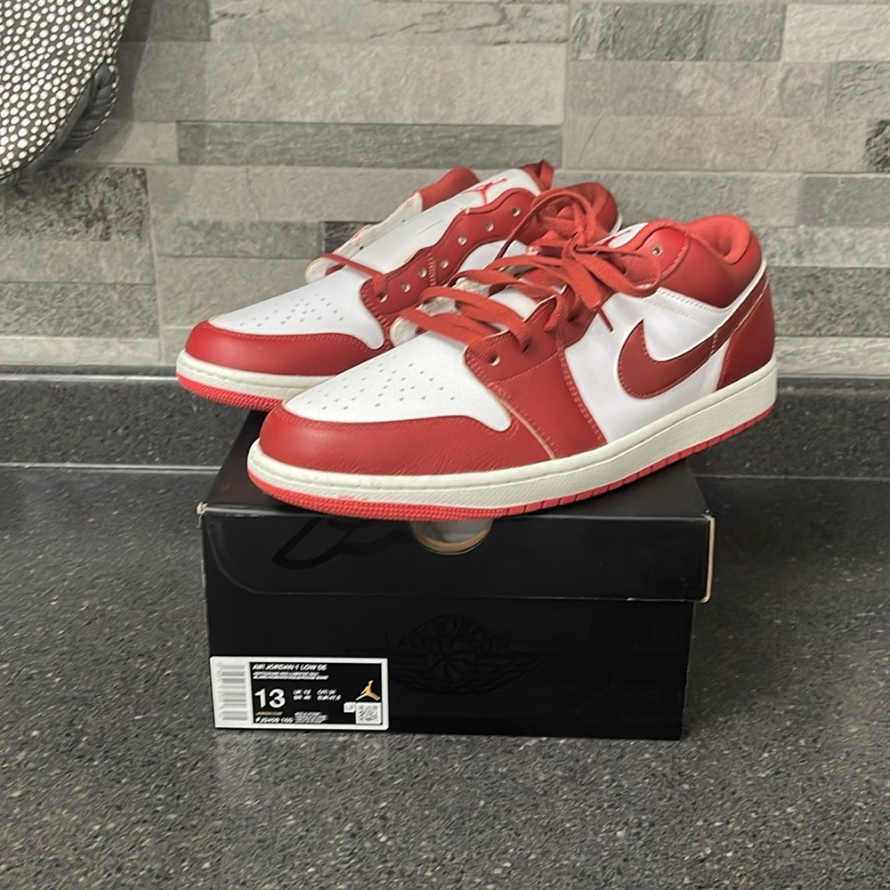 Nike Red and White Low-Top Sneakers
